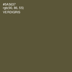 #5A5637 - Verdigris Color Image