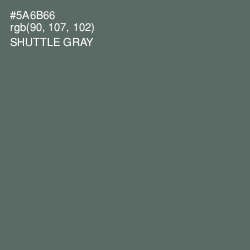 #5A6B66 - Shuttle Gray Color Image