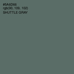 #5A6D66 - Shuttle Gray Color Image