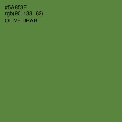 #5A853E - Olive Drab Color Image