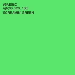 #5AE56C - Screamin' Green Color Image