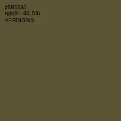 #5B5535 - Verdigris Color Image