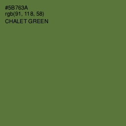 #5B763A - Chalet Green Color Image