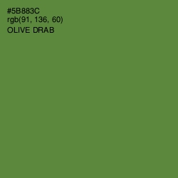 #5B883C - Olive Drab Color Image