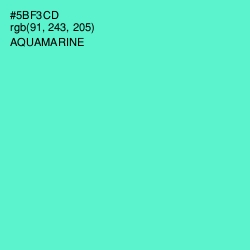 #5BF3CD - Aquamarine Color Image