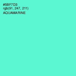 #5BF7D3 - Aquamarine Color Image