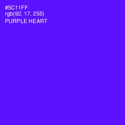 #5C11FF - Purple Heart Color Image