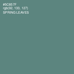 #5C857F - Spring Leaves Color Image