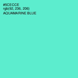 #5CECCE - Aquamarine Blue Color Image