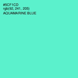 #5CF1CD - Aquamarine Blue Color Image