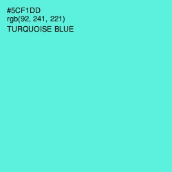 #5CF1DD - Turquoise Blue Color Image