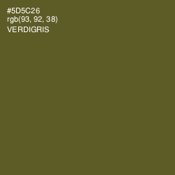 #5D5C26 - Verdigris Color Image