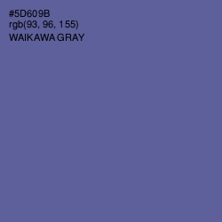 #5D609B - Waikawa Gray Color Image