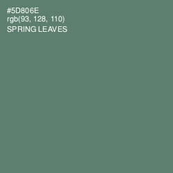 #5D806E - Spring Leaves Color Image