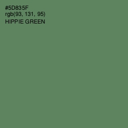 #5D835F - Hippie Green Color Image