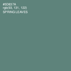 #5D837A - Spring Leaves Color Image