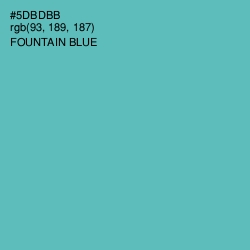 #5DBDBB - Fountain Blue Color Image