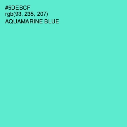 #5DEBCF - Aquamarine Blue Color Image