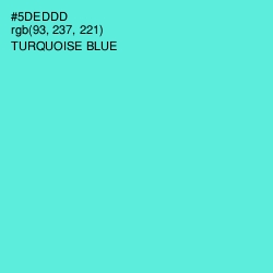 #5DEDDD - Turquoise Blue Color Image
