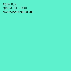 #5DF1CE - Aquamarine Blue Color Image