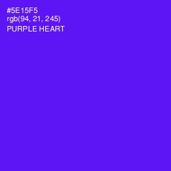 #5E15F5 - Purple Heart Color Image