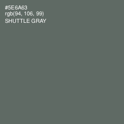 #5E6A63 - Shuttle Gray Color Image