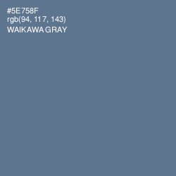 #5E758F - Waikawa Gray Color Image