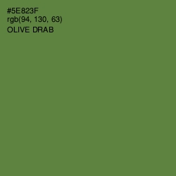 #5E823F - Olive Drab Color Image