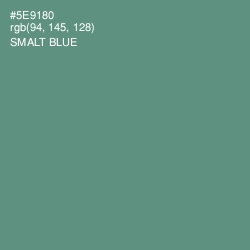#5E9180 - Smalt Blue Color Image