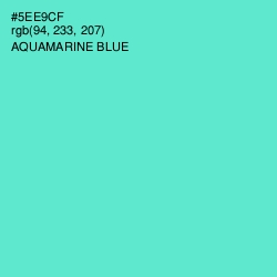 #5EE9CF - Aquamarine Blue Color Image