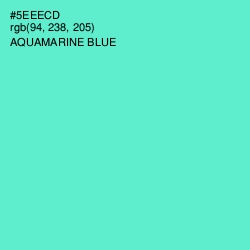 #5EEECD - Aquamarine Blue Color Image