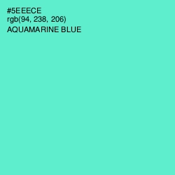 #5EEECE - Aquamarine Blue Color Image