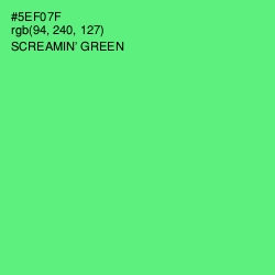 #5EF07F - Screamin' Green Color Image