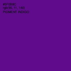 #5F0B8C - Pigment Indigo Color Image