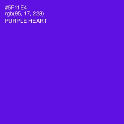 #5F11E4 - Purple Heart Color Image