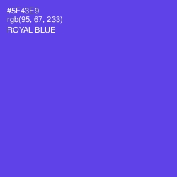 #5F43E9 - Royal Blue Color Image
