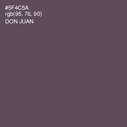 #5F4C5A - Don Juan Color Image
