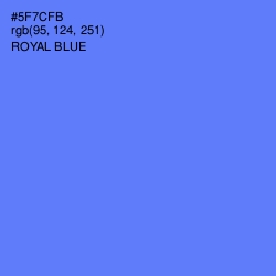 #5F7CFB - Royal Blue Color Image