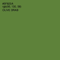 #5F823A - Olive Drab Color Image