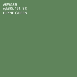 #5F835B - Hippie Green Color Image