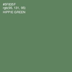 #5F835F - Hippie Green Color Image