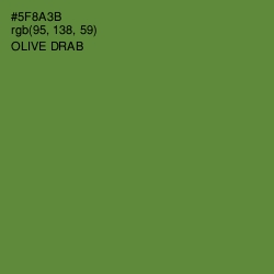 #5F8A3B - Olive Drab Color Image