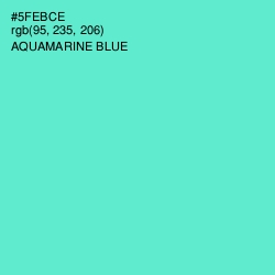 #5FEBCE - Aquamarine Blue Color Image