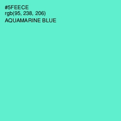 #5FEECE - Aquamarine Blue Color Image