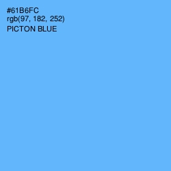 #61B6FC - Picton Blue Color Image
