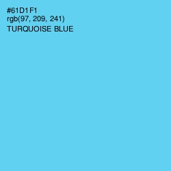 #61D1F1 - Turquoise Blue Color Image