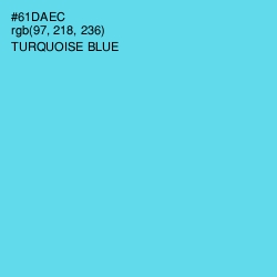 #61DAEC - Turquoise Blue Color Image