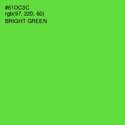 #61DC3C - Bright Green Color Image