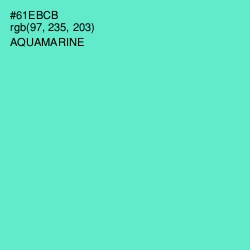 #61EBCB - Aquamarine Color Image