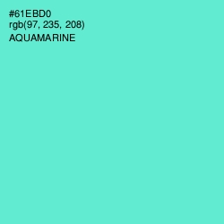 #61EBD0 - Aquamarine Color Image